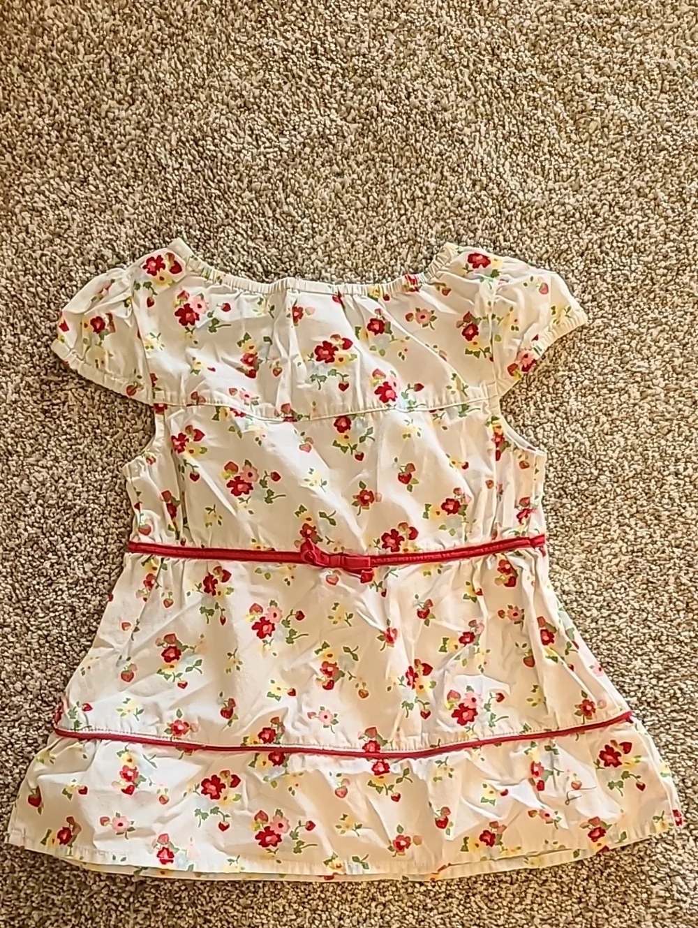 Vintage Gymboree Cream Floral Ruffle-Trim Girls' Top